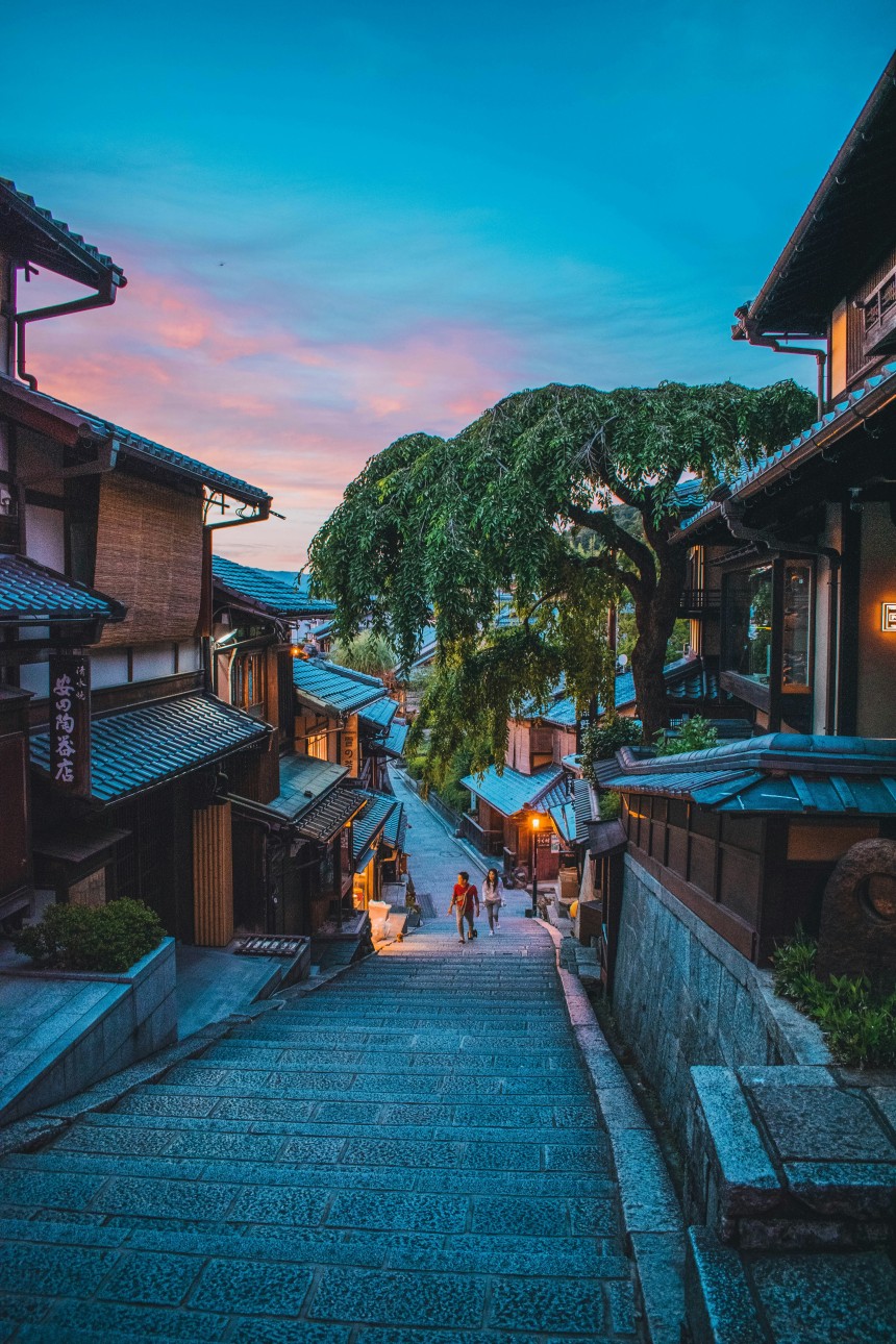 Vue des temples de Kyoto