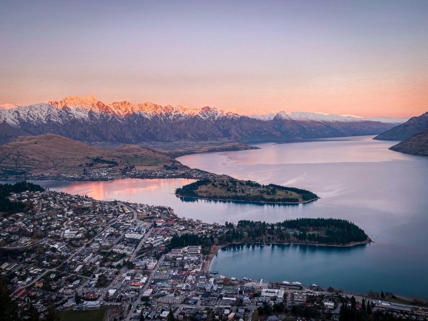 Vue panoramique de Queenstown, Nouvelle-Zélande